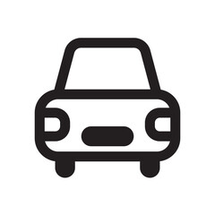 Simple line art icon depicting a rear view of a car.