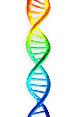 DNA Strand in Rainbow Colors Transparent Background PNG