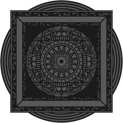Ornamented mandala illustration; decorative motif