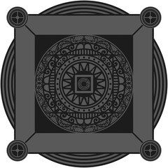 Ornamented mandala illustration; decorative motif