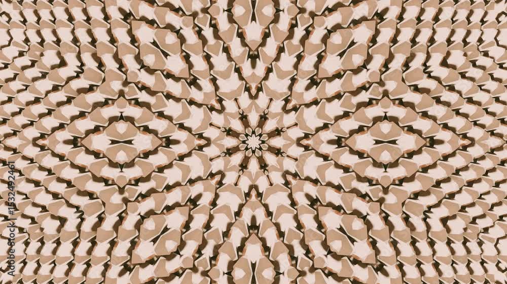 Poster abstract 3d pattern background with symmetrical kaleidoscope ornament and colorful geometry for desi