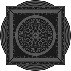 Ornamented mandala illustration; decorative motif