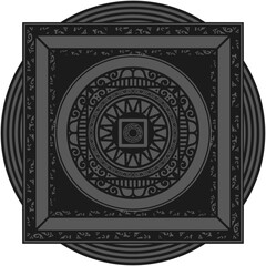 Ornamented mandala illustration; decorative motif