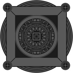 Ornamented mandala illustration; decorative motif