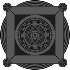Ornamented mandala illustration; decorative motif