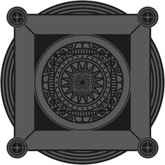 Ornamented mandala illustration; decorative motif