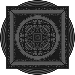 Ornamented mandala illustration; decorative motif