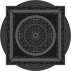 Ornamented mandala illustration; decorative motif