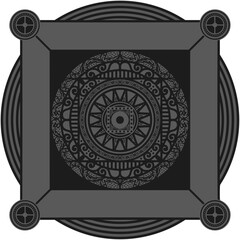 Ornamented mandala illustration; decorative motif