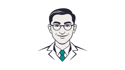 man in suit and glasses smiling vector illustration