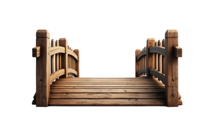 Wooden Bridge Isolated A Rustic Pathway for Tranquil Escapes and Serene Nature Scenery