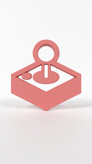 3D Coral Red Game Controller Icon for Gaming, Entertainment, and Digital Play – 8K Render on White Background
