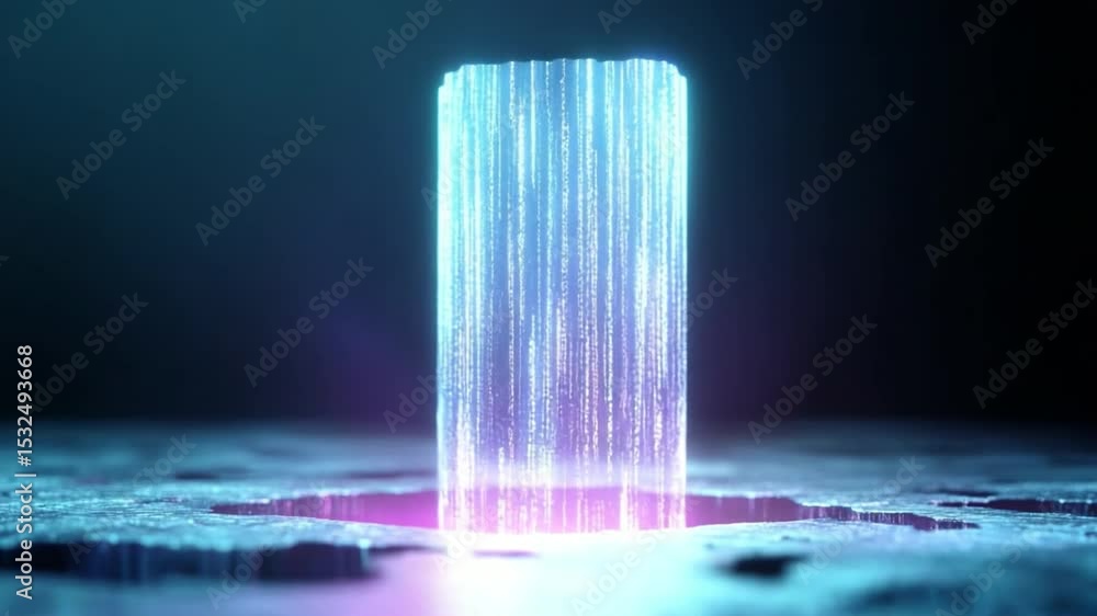 Poster Digital Abstraction of Energy: A striking visual representation of digital energy and data transmission. Vibrant lines of light cascade, suggesting powerful computation.