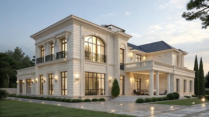 Fototapeta premium Luxury home estate mansion house real estate architecture design exterior property building residence facade exterior