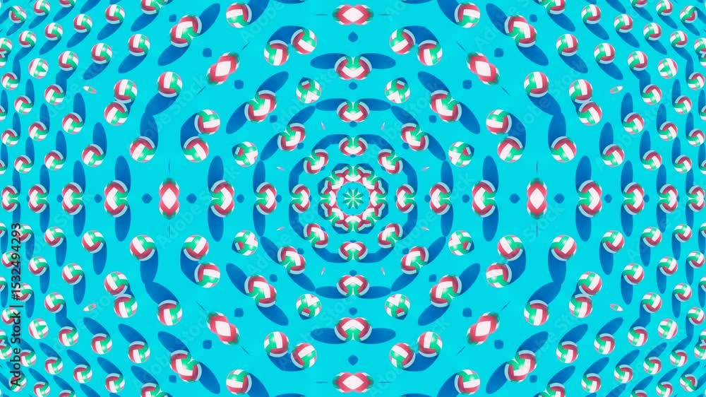 Poster abstract geometric pattern animation with 3d kaleidoscope ornament and colorful mosaic background fo