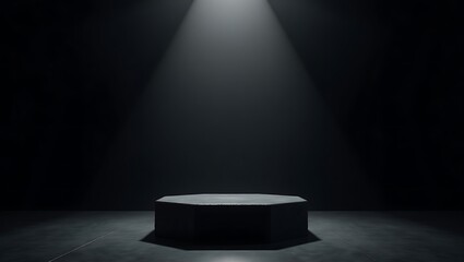 Dark studio product display octagon pedestal