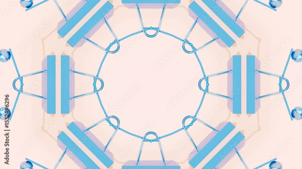 Poster high-definition 3d mosaic kaleidoscope background with abstract ornament geometry in seamless loop f