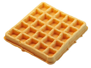 Tempting golden square waffle with crisp baked texture, perfect for breakfast