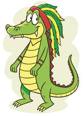 Fototapeta premium cartoon dragon with a gift