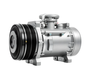 Air conditioner compressor isolated on transparent background