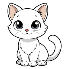 cat, animal, cartoon, vector, kitten, cute, pet, 