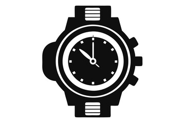 Stylized Black and White Image of Wristwatch Showing the Time Close to Ten O'Clock