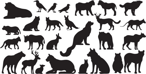 Diverse Animal Silhouettes Collection - Wildlife Fauna Set