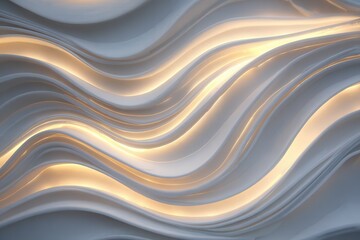 Wavy LED lights on a white ceramic surface, with undulating and wavy lines that create an artistic pattern.