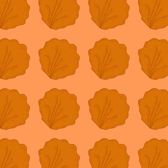 A seamless vector pattern of brown oak leaves in a cartoon flat style. Perfect for fall-themed backgrounds, seasonal designs, Thanksgiving decor, and natural pattern.