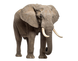 Obraz premium Majestic african elephant posing in studio environment isolated on pure white background on transparent background