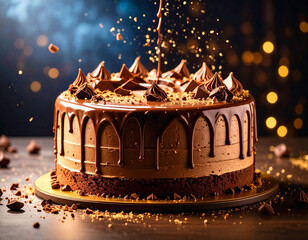 chocolate cake looks delicious