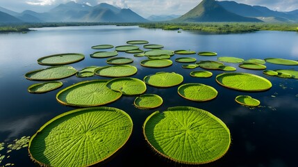 Scenic view of Loktak Lake with floating phumdis