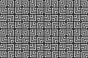 Abstract geometric seamless pattern with lines squares texture. Black and white ornament background with 
geometric lines squares texture. Back and white wallpaper. 