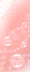 Hyaluronic acid and Niacinamide hair and skin solutions ad, pink collagen serum drop with cosmetic advertising background ready to use, illustration vector.