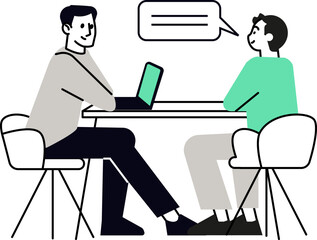 Vector illustrations of cartoon flat business office characters