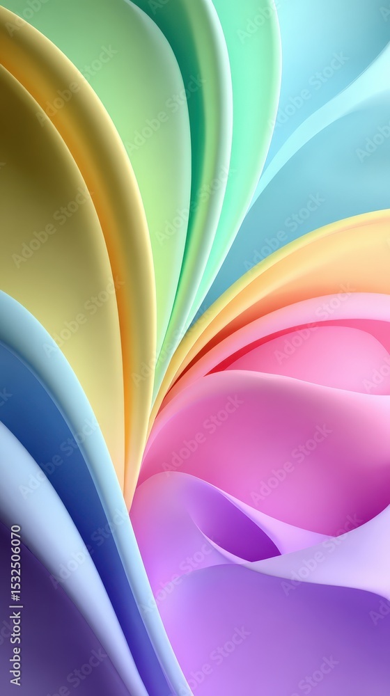Poster pastel abstract background with soft waves and gradient colors modern design with smooth transitions