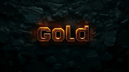The word "Gold" glows in bold golden letters against a dark textured background