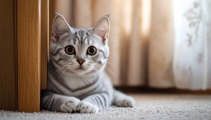 cat sitting on the floor