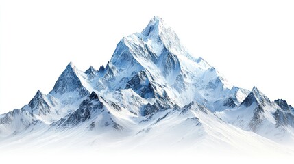 Snowy mountain peak, isolated, majestic, nature, background image