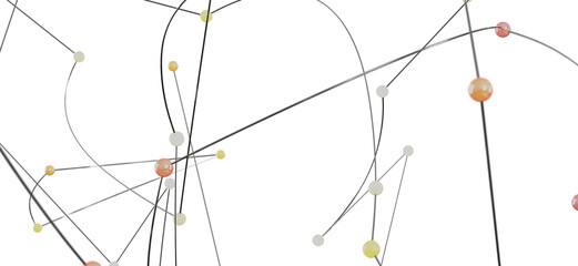 Modern abstract image of connected spheres and lines, ideal for technology, networking, and communication concepts.