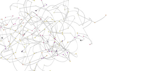 Complex network, nodes, connections, technology, data, digital, abstract background, communication, internet, web.