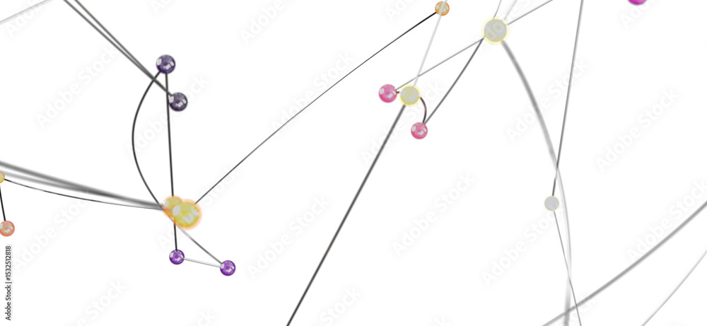 Poster stock photo of abstract network connections, nodes, and lines. ideal for technology, communication, 