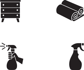 Essential health and safety icons for preventing corona.


