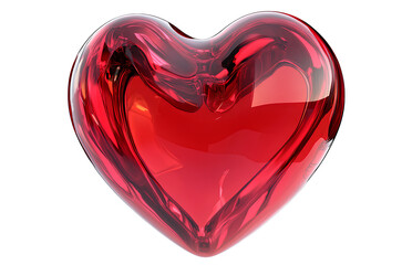 D red heart icon, white background, no shadow on the ground, high resolution, no blur effect, no grainy textures,