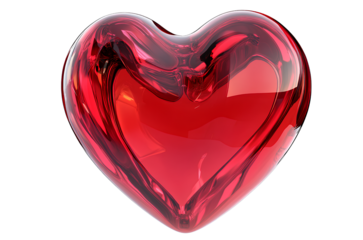 D red heart icon, white background, no shadow on the ground, high resolution, no blur effect, no grainy textures,