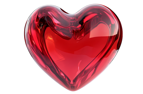 D red heart icon, white background, no shadow on the ground, high resolution, no blur effect, no grainy textures, - Powered by Adobe