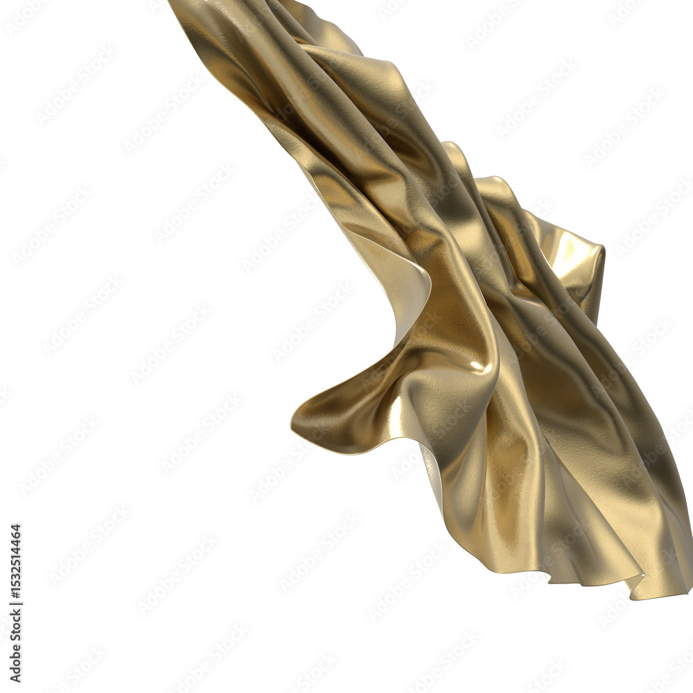 Aufkleber shiny golden fabric draped in an abstract form