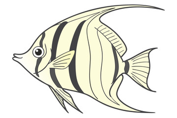 Vibrant angelfish illustration on white background