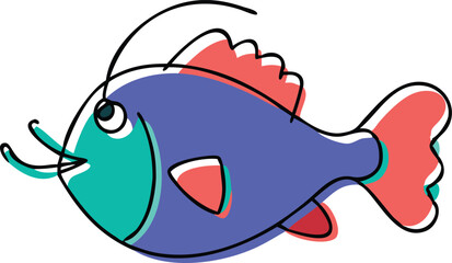 Detailed anglerfish illustration on white background