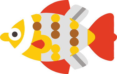 Vibrant african butterfly fish illustration on white background